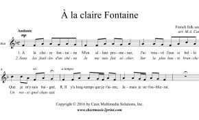 A La Claire Fontaine Élégant À La Claire Fontaine Voice F Major