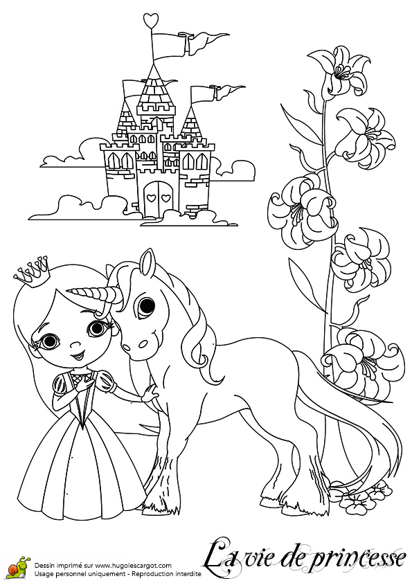 Coloriage À Imprimer De Licorne Inspiration Princesse Licorne Et Chateau Coloriage
