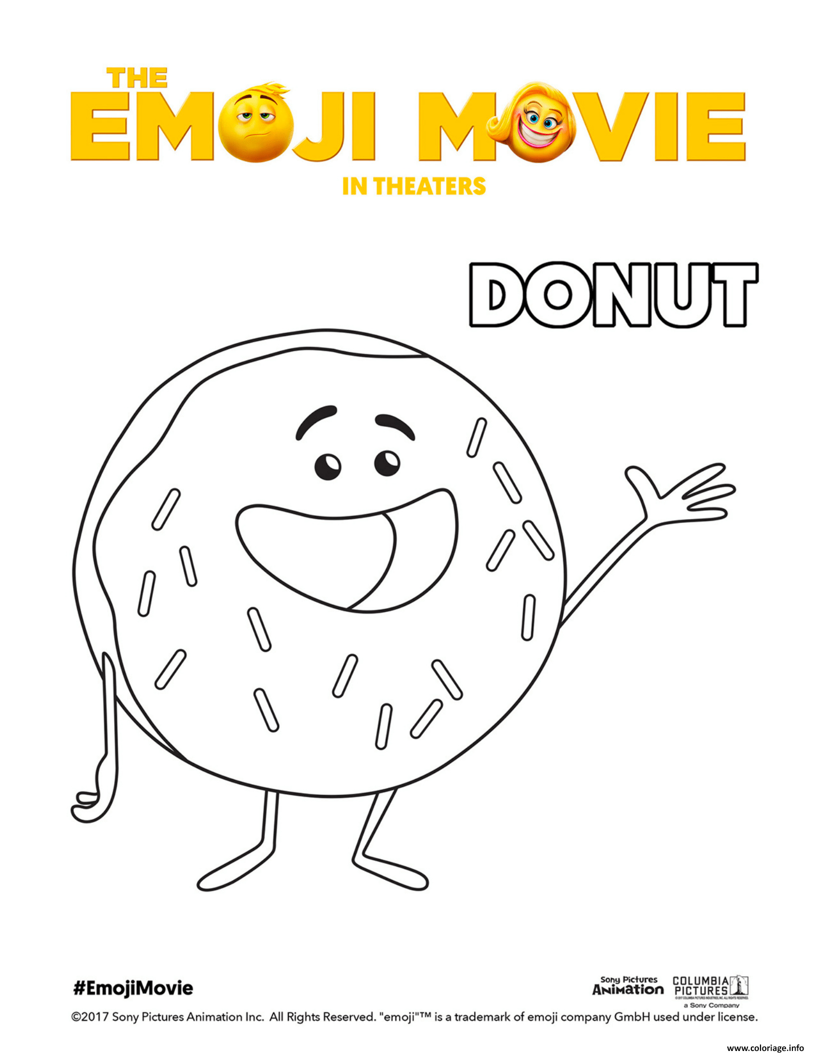 Coloriage À Imprimer Emoji Élégant Coloriage Donut Emoji Monde Secret Des Emojis Dessin