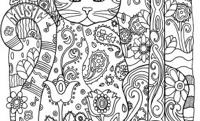Coloriage Adulte Animaux Nice Animaux Chat Guitare