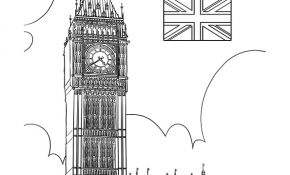 Coloriage Angleterre Génial Le Big Ben Un Monument Connu à Londres à Colorier