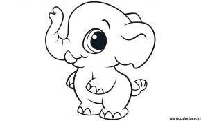 Coloriage Animaux Kawaii Nice Coloriage Elephant Cute Mignon Animaux Jecolorie