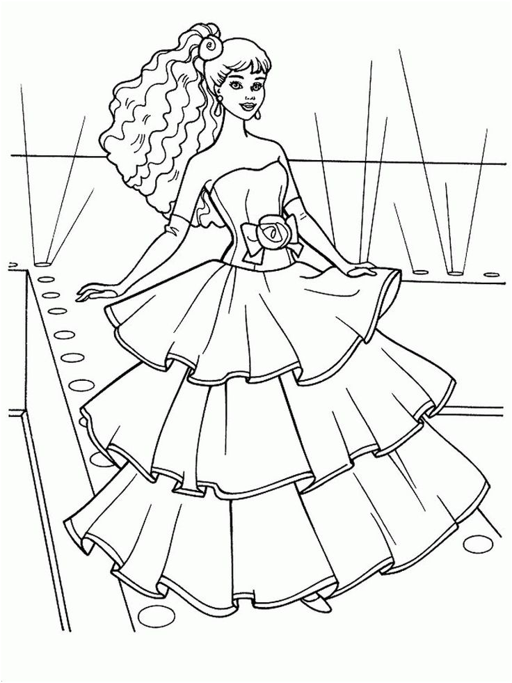 Coloriage Barbie Princesse Nouveau Coloriages Princesses—princesse Coloriage–hd–coloriage A