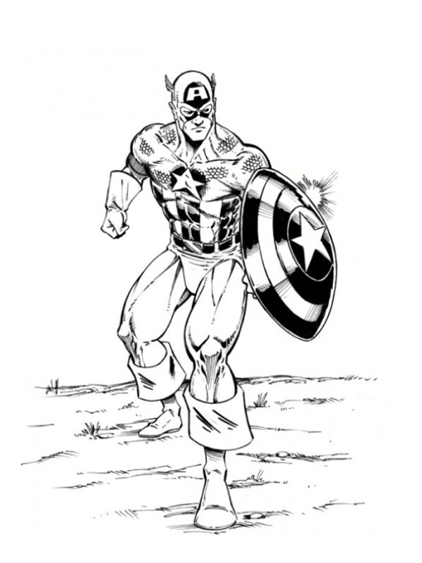 Coloriage Capitaine América Génial the Avengers 2012 Extrait Coloriages Avengers