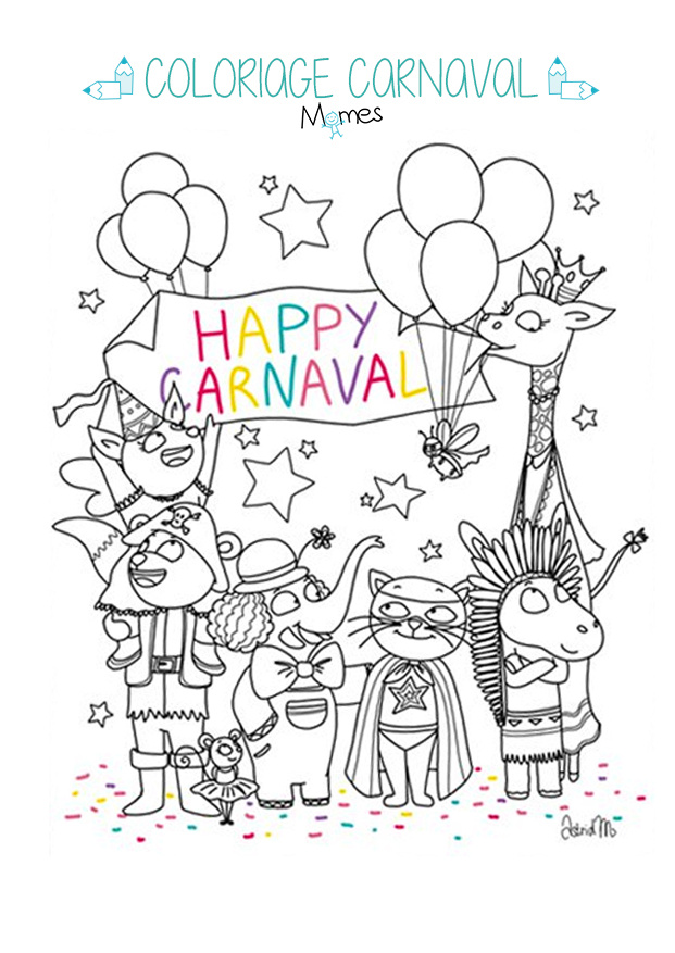 Coloriage Carnaval Inspiration Vive Le Carnaval Momes