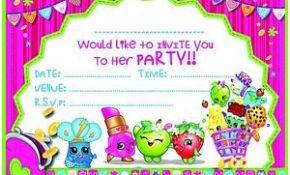 Coloriage D'anniversaire Nouveau Shopkins Birthday Party Invitations Girls Invites With Or