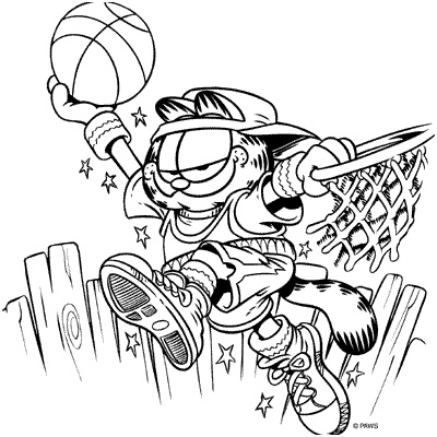 Coloriage De Basket Génial Coloriage A Imprimer Garfield Basketteur Gratuit Et Colorier