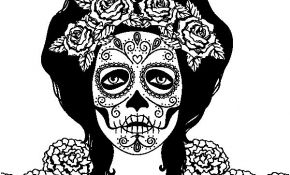 Coloriage De Femme Élégant Coloriage De Crâne Mexicain Femme Pour Colorier
