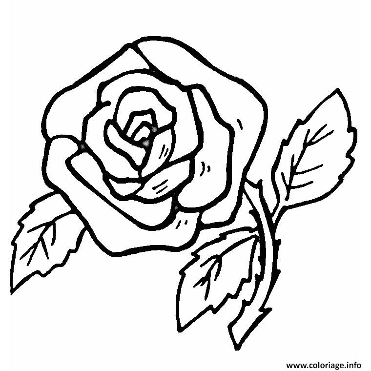 Coloriage De Fleurs Inspiration Coloriage Fleur Rose Simple Et Facile Dessin