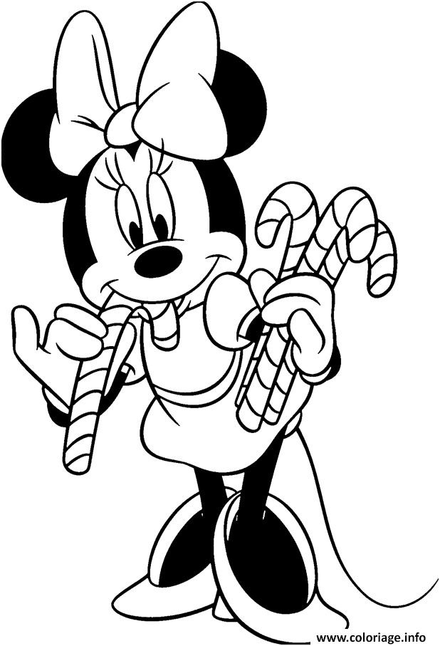 Coloriage De Minnie Inspiration Coloriage Minnie Mouse Disney Noel Jecolorie
