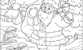 Coloriage De Noel À Imprimer Difficile Unique Dessin à Imprimer Le Père Noël Dans Un Paysage D Hiver
