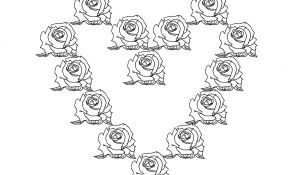 Coloriage De Rose Frais Coloriage Coeur De Roses Pour La Saint Valentin à Imprimer