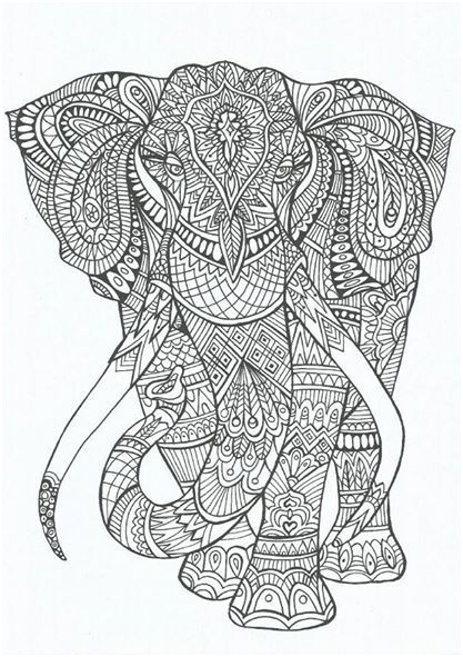 Coloriage Éléphant Élégant Elephant Coloriage Anti Stress