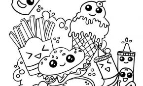 Coloriage Fille Kawaii Luxe Coloriage Emoji Fast Food Adorable à Imprimer