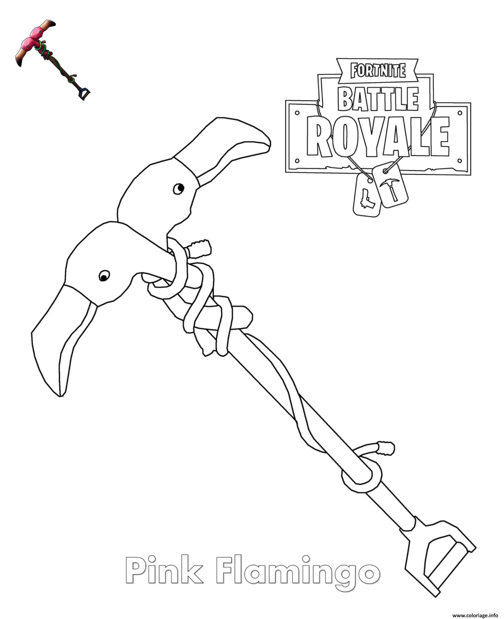 Coloriage fortnite A Imprimer Luxe Coloriage Pink Flamingo Pickaxe fortnite Jecolorie