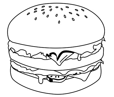 Coloriage Hamburger Kawaii Élégant Dessin Hamburger Facile Coloriage