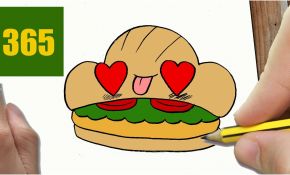 Coloriage Hamburger Kawaii Unique Ment Dessiner Amour En Sandwich Kawaii Étape Par Étape