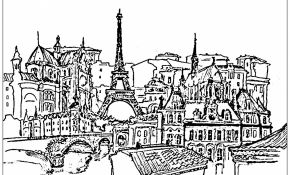 Coloriage Immeuble Luxe Paris France Tour Eiffel Et Immeubles Paris Coloriages