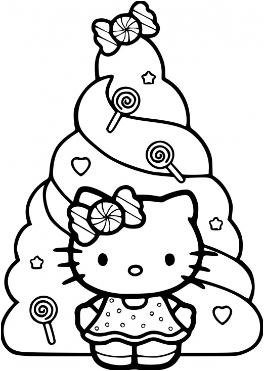 Coloriage Kitty Élégant Coloriage Hello Kitty Noel Dessin à Imprimer Sur