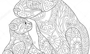 Coloriage Labrador Nouveau Stylized Cute Friends Cat Young Kitten And Labrador Dog