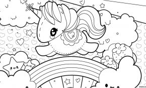 Coloriage Licorne Kawaii À Imprimer Génial Coloriage Licorne Arc En Ciel Kawaii Etoiles Happy Unicorn