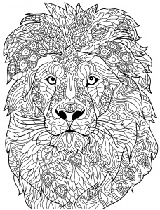 Coloriage Lion Facile Nice Mandala Lion Coloriages Difficiles Pour Adultes