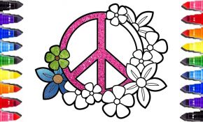 Coloriage Love Nice Glitter Floral Peace And Love Coloring Pages