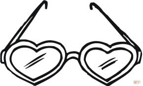 Coloriage Lunette Inspiration Heart Shaped Sunglasses Coloring Page