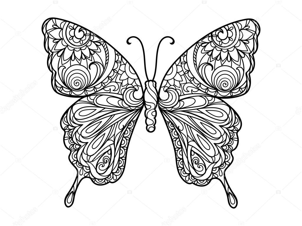 Coloriage Magique Cp Papillon Génial Butterfly Coloring Book For Adults Vector Stock Vector A