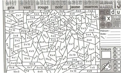 11 attrayant Coloriage Magique Table De Multiplication Images  COLORIAGE