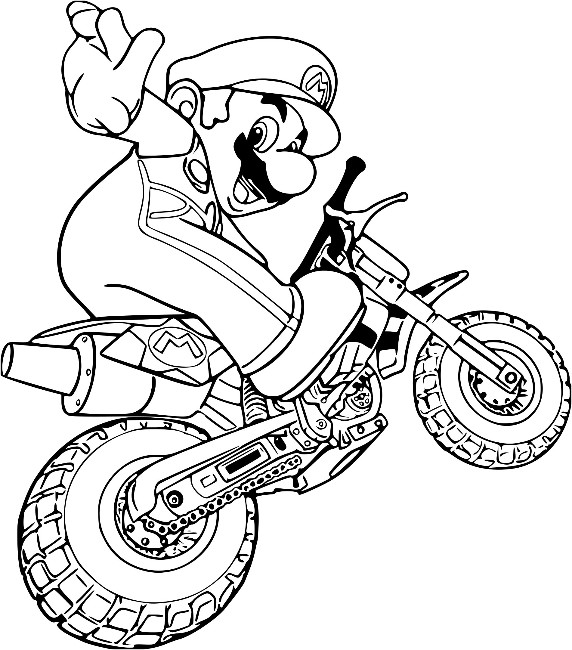 Coloriage Mario Kart Nice Coloriage Moto Mario à Imprimer