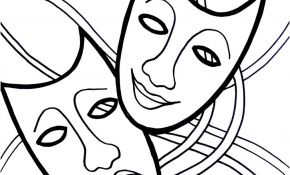 Coloriage Masque Carnaval Nice Carnaval Masques Content Triste Coloriage Carnaval