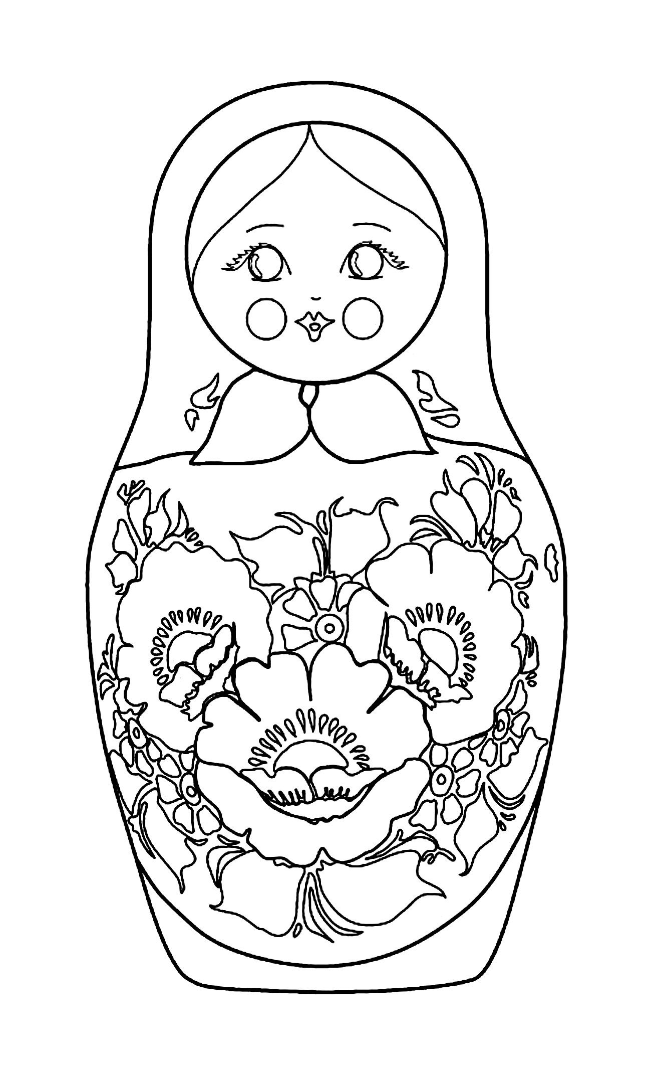 Coloriage Matriochka Inspiration Free Russian Doll Coloring Page From Pages