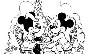Coloriage Minnie Mickey Unique Coloriage Mickey Et Minnie En Amoureux A Paris Dessin