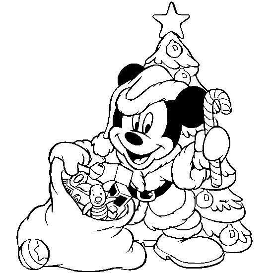 Coloriage Minnie Noel Unique Coloriage Mickey Porte Les Cadeaux De Noel Dessin Gratuit