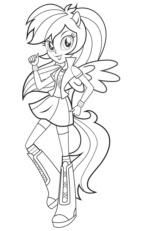 Coloriage My Little Pony Rainbow Dash Luxe Coloriage Equestria Girls – Friendship Games