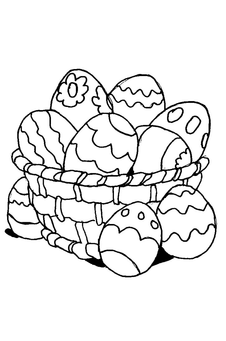 Coloriage Oeufs De Paques Élégant Coloriage œufs De Pâques Dans Un Panier à Imprimer