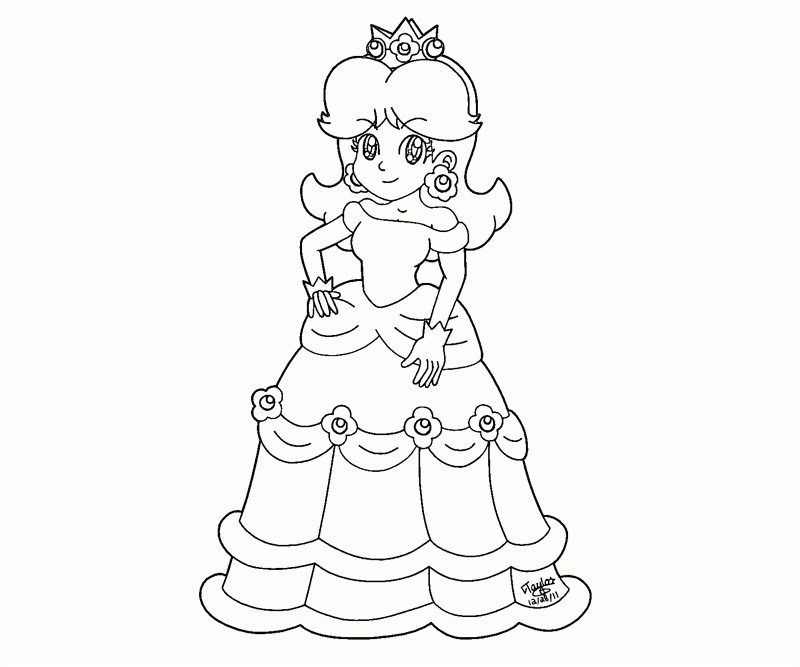 Coloriage Peach Nice Rosalina Peach and Daisy Coloring Pages Coloring Home