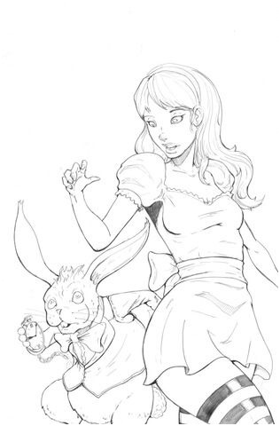 Coloriage Pin Up Nouveau Alice In Wonderland Pin Up Style Coloring Page