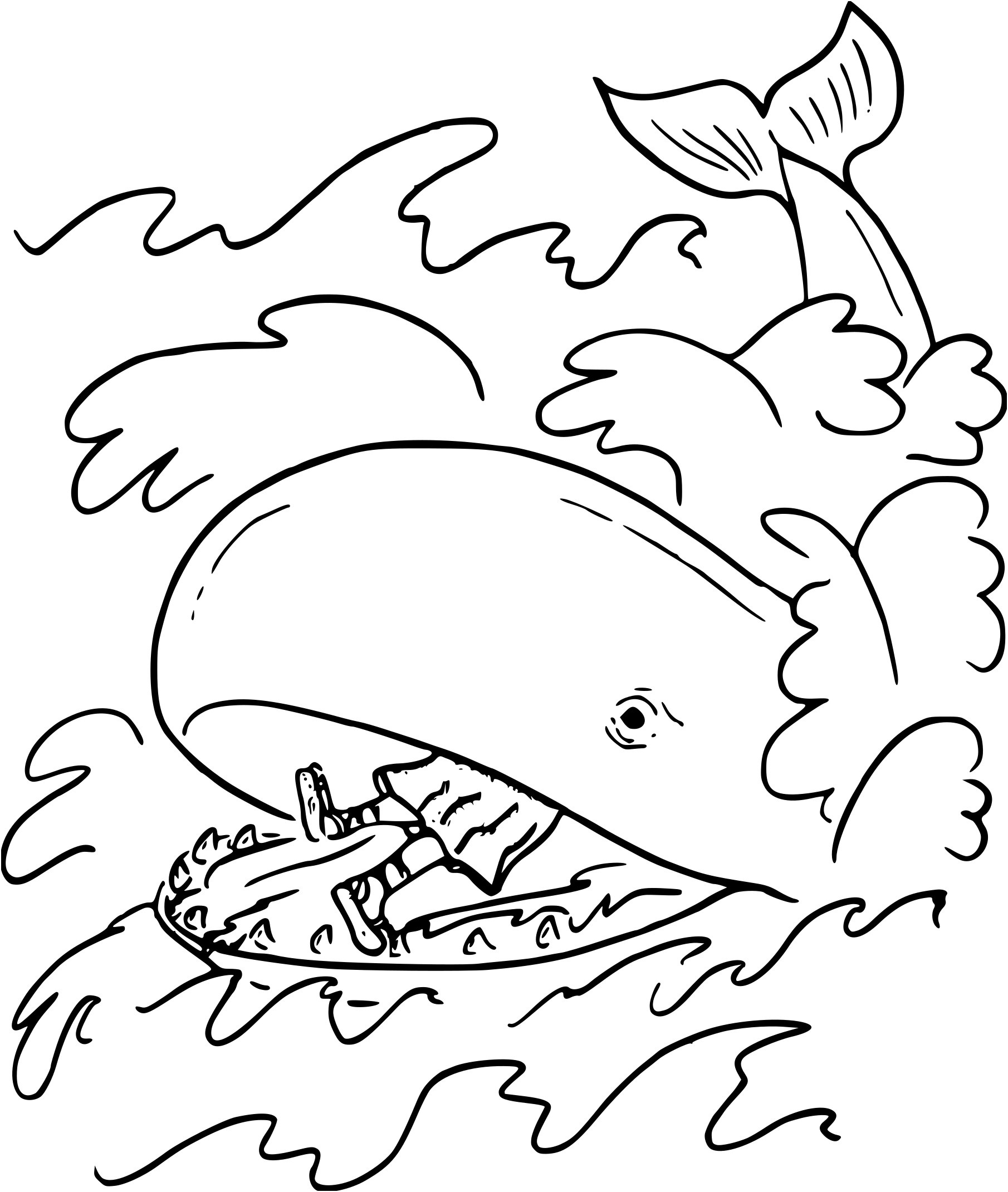 Иона и кит раскраска