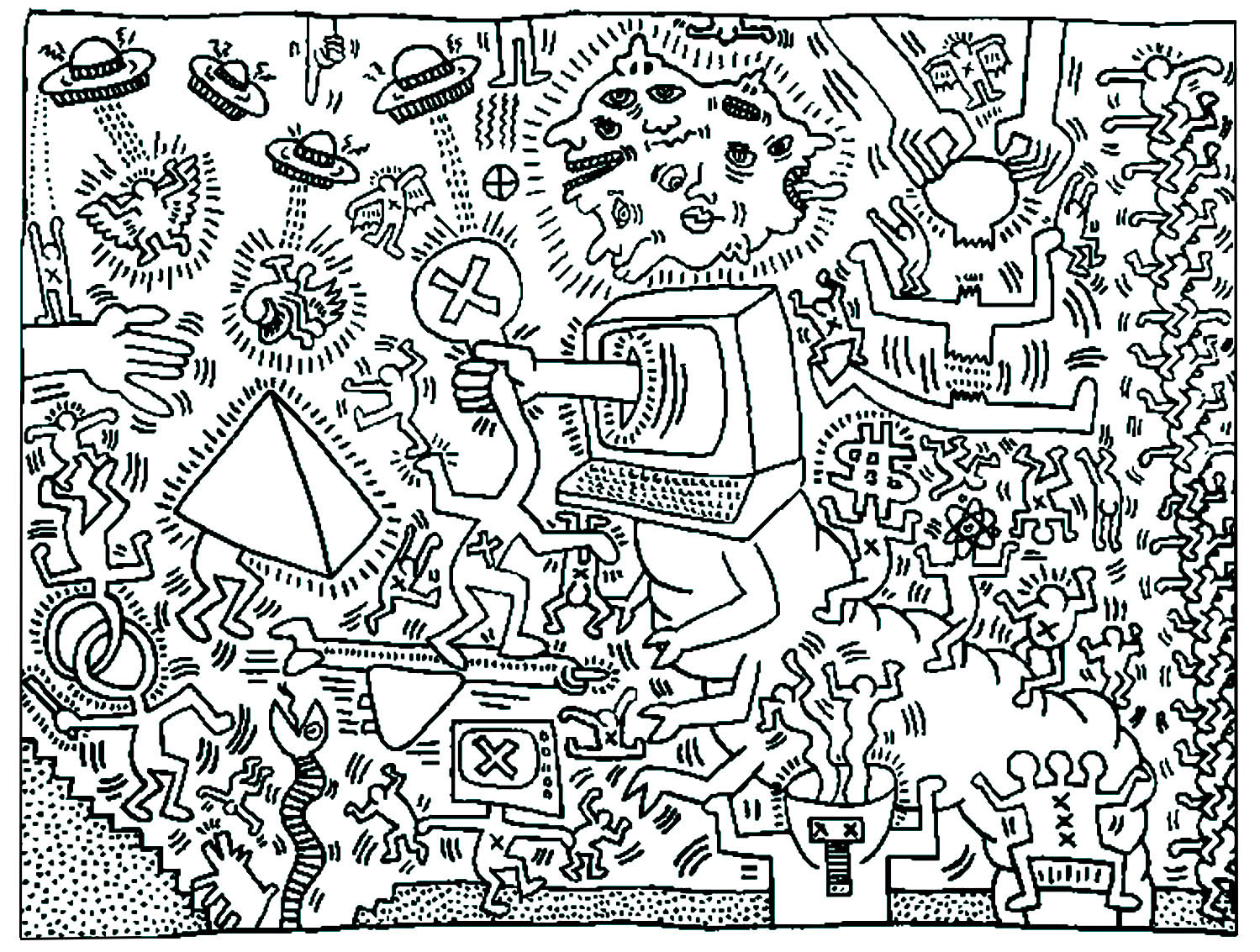 Coloriage Pop Nouveau Keith Haring Disegni Da Colorare Per Adulti