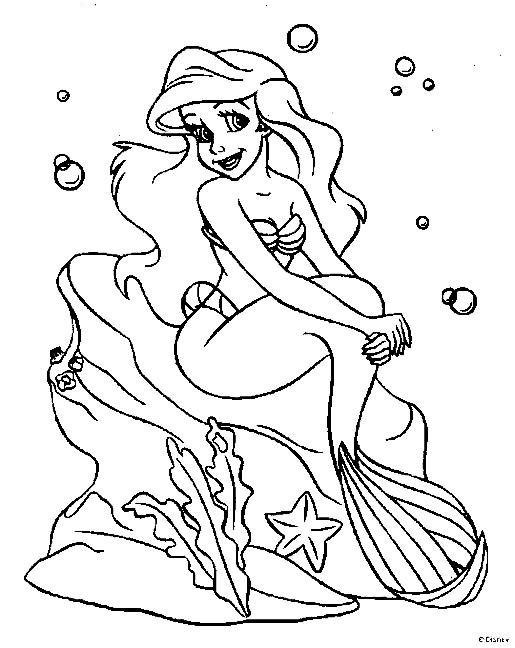 Coloriage Princesse Ariel Nice Coloriage Princesse Ariel Sur Un Rocher Dans La Mer