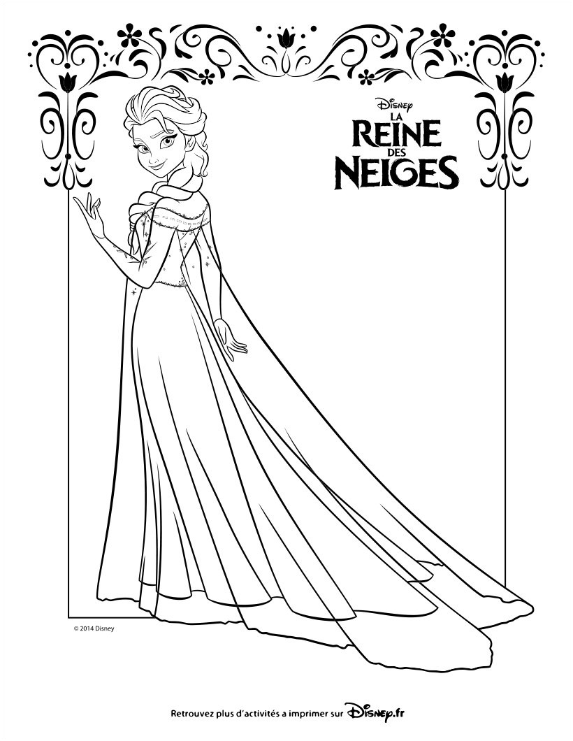 Coloriage Princesse Reine Des Neiges Élégant Coloriages La Reine Des Neiges Elsa Fr Hellokids