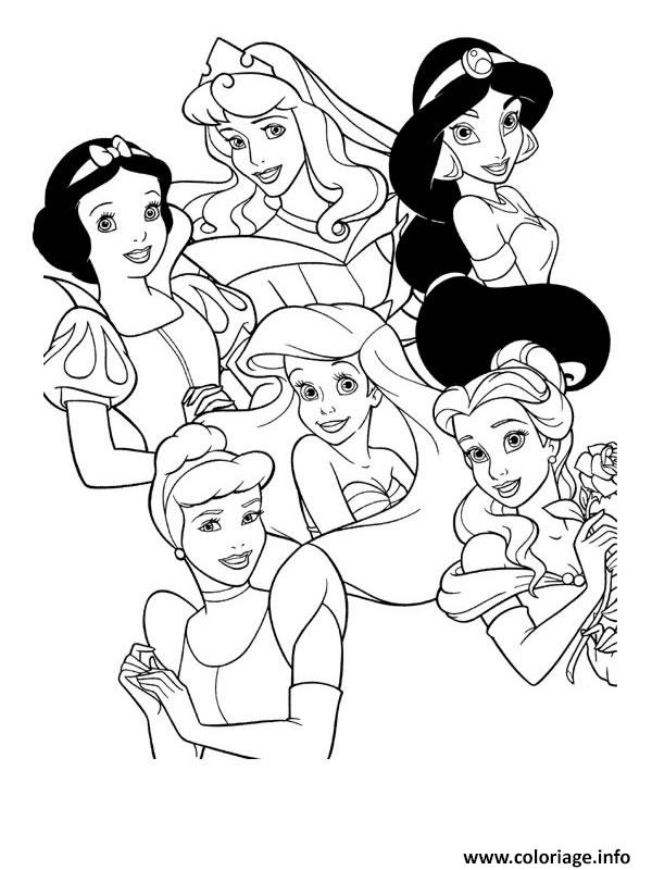 Coloriage Princesses Disney Nouveau Coloriage toutes Les Princesses Disney Dessin