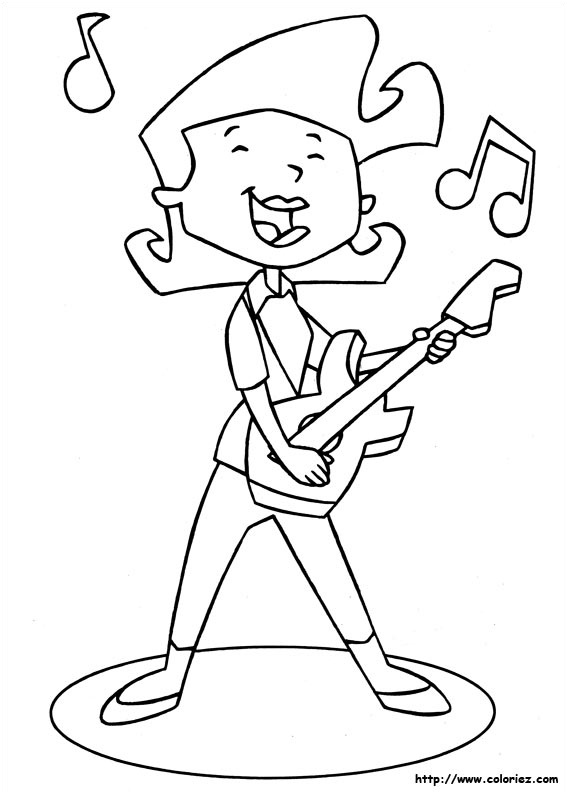 Coloriage Rock Génial Coloriage Rock and Roll