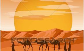 Coloriage Sahara Frais Clipart Caravane Dans Désert Vecteur Arrière Plan