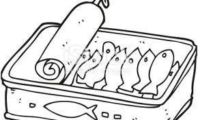 Coloriage Sardine Élégant Black And White Cartoon Can Sardines Stock Vector Art