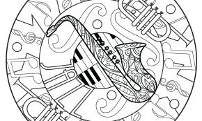 Coloriage Saxophone Inspiration Mandalas Mandalas Colorear Para Adultos