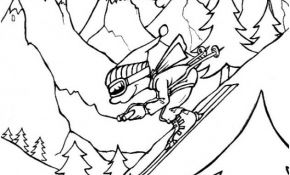 Coloriage Ski Nice Boy Skiing Coloring Pages Hellokids
