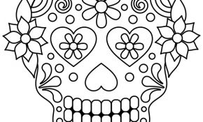 Coloriage Squelette Mexicain Élégant Coloriage D’une Tête De Mort En Sucre Mexicain Style